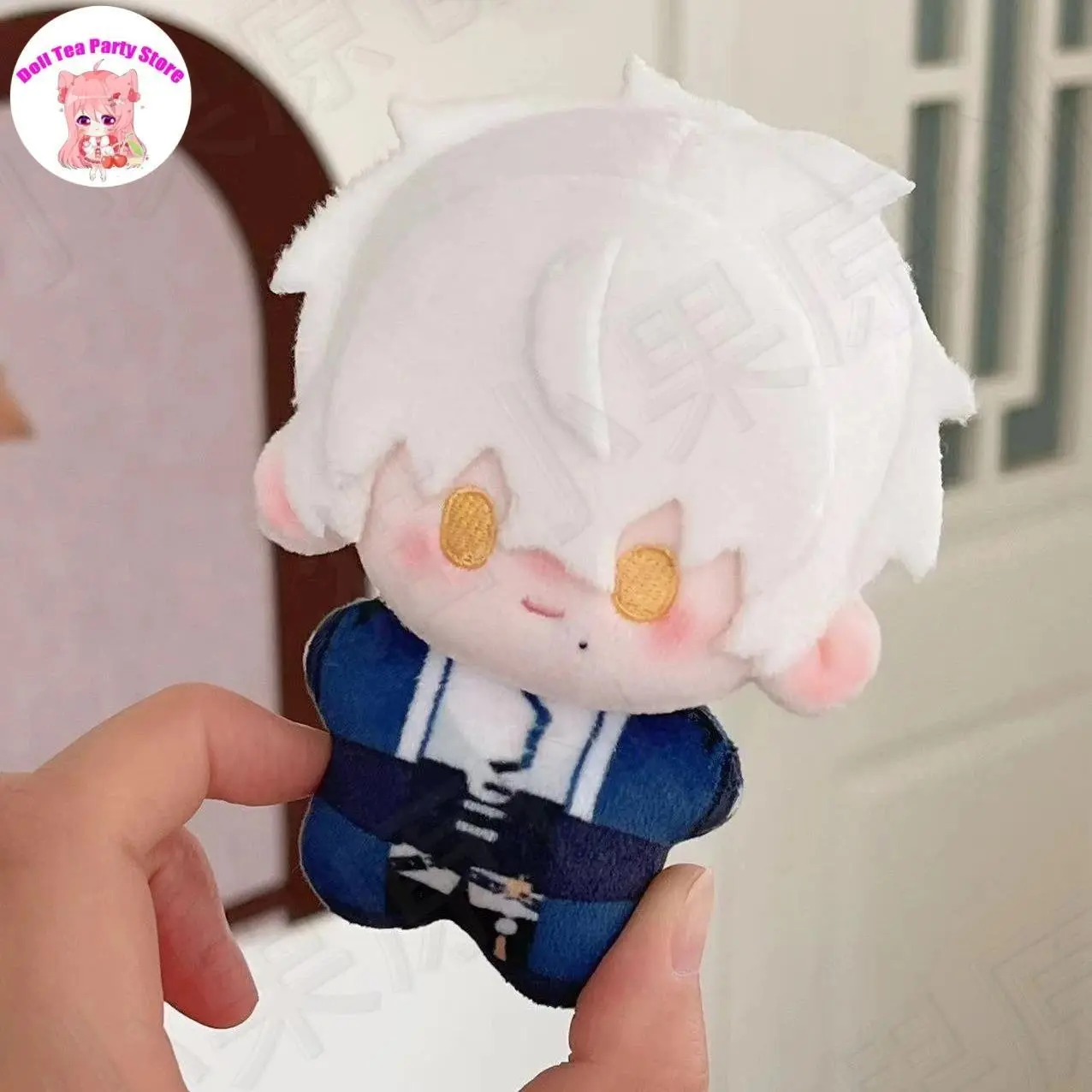10cm Wanshi Mini Cotton Doll - Gray Raven: Punishing Pendant Plush Toy, Adorable Starfish Print Body, 2026 Trendy Stuffed Doll Gift for Anime Fans