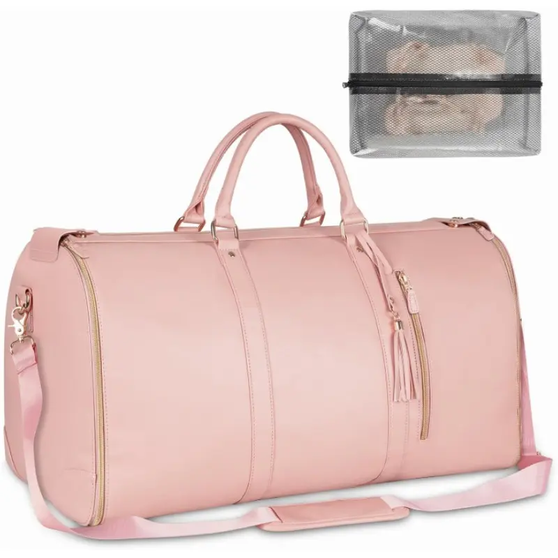 Waterproof Leather Travel Bag, Foldable Handheld Luggage, Outdoor Fitness Backpack, Multi-Functional Storage Bag, Durable Design, Portable Carrying Bag