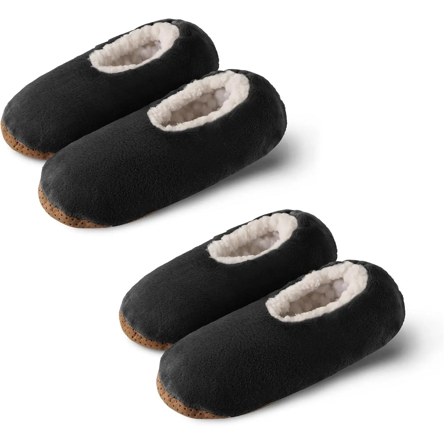 Mens Slipper Socks with Grippers Fuzzy House Slippers for Men Indoor Winter Warm Fleece Lined Sock Slippers
