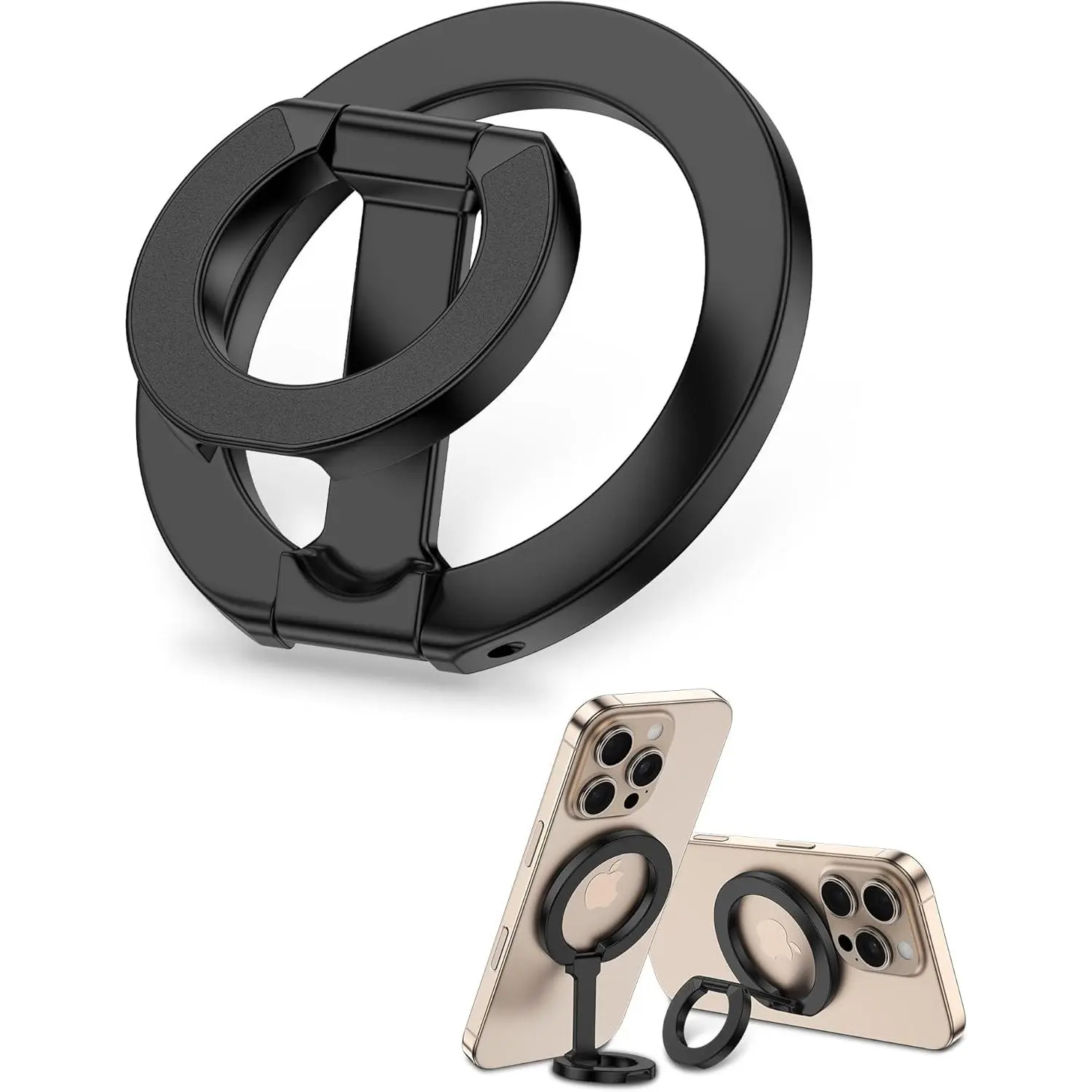 MagSafe Phone Grip Holder -Sided  Finger Ring with Kickstand | for  17/16 Pro Max/15 Plus/14 Pro/13 Mini/12, ,  Phone Stand Grip Adjustable Loop for Mag  Mount &Case
