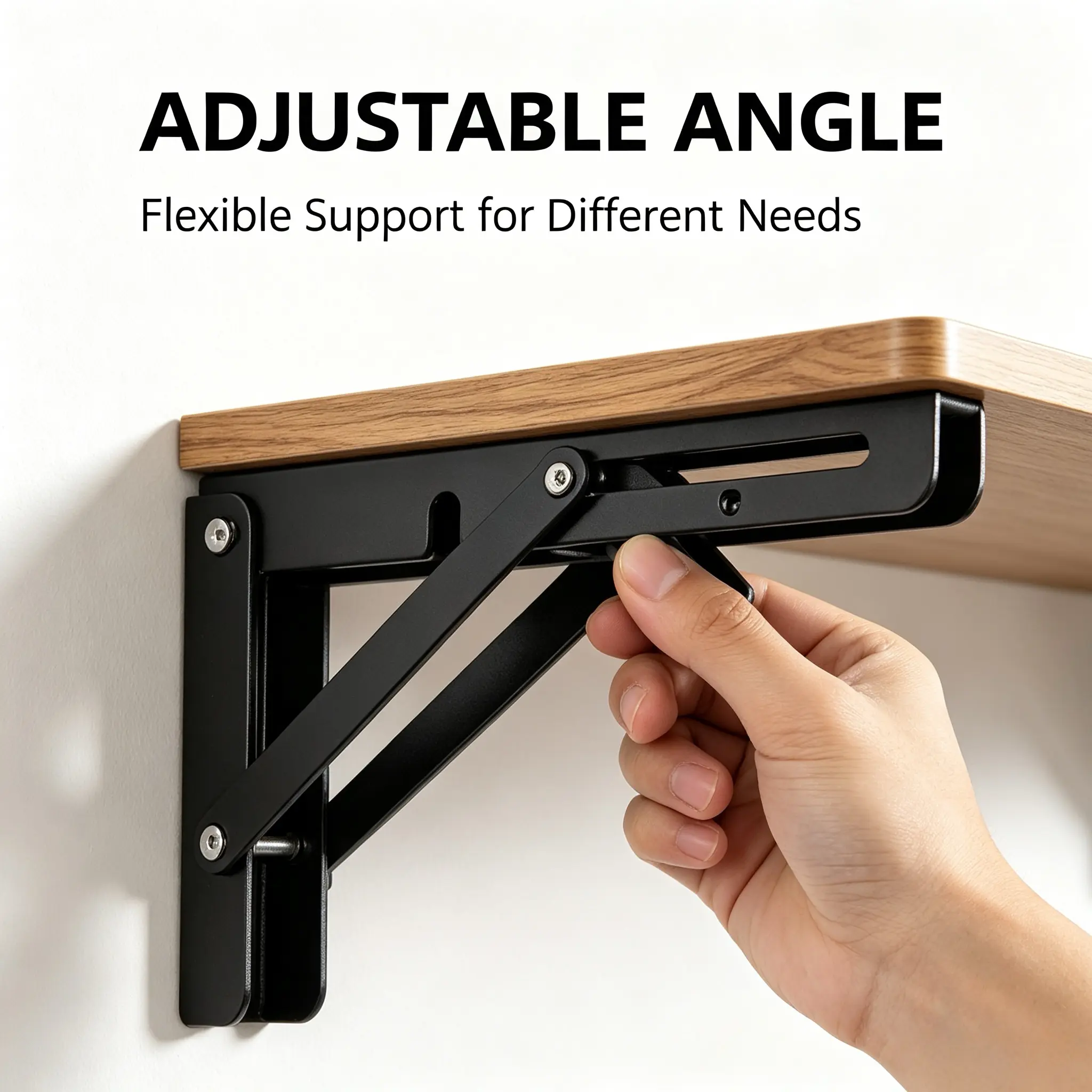 Heavy-Duty Foldable Triangular Shelf Brackets (2pcs/4pcs) - Wall-Mounted L-Shaped Racks for Suspended Layer Boards, Space-Saving Home Organizers for Kitchen/Bath Storage