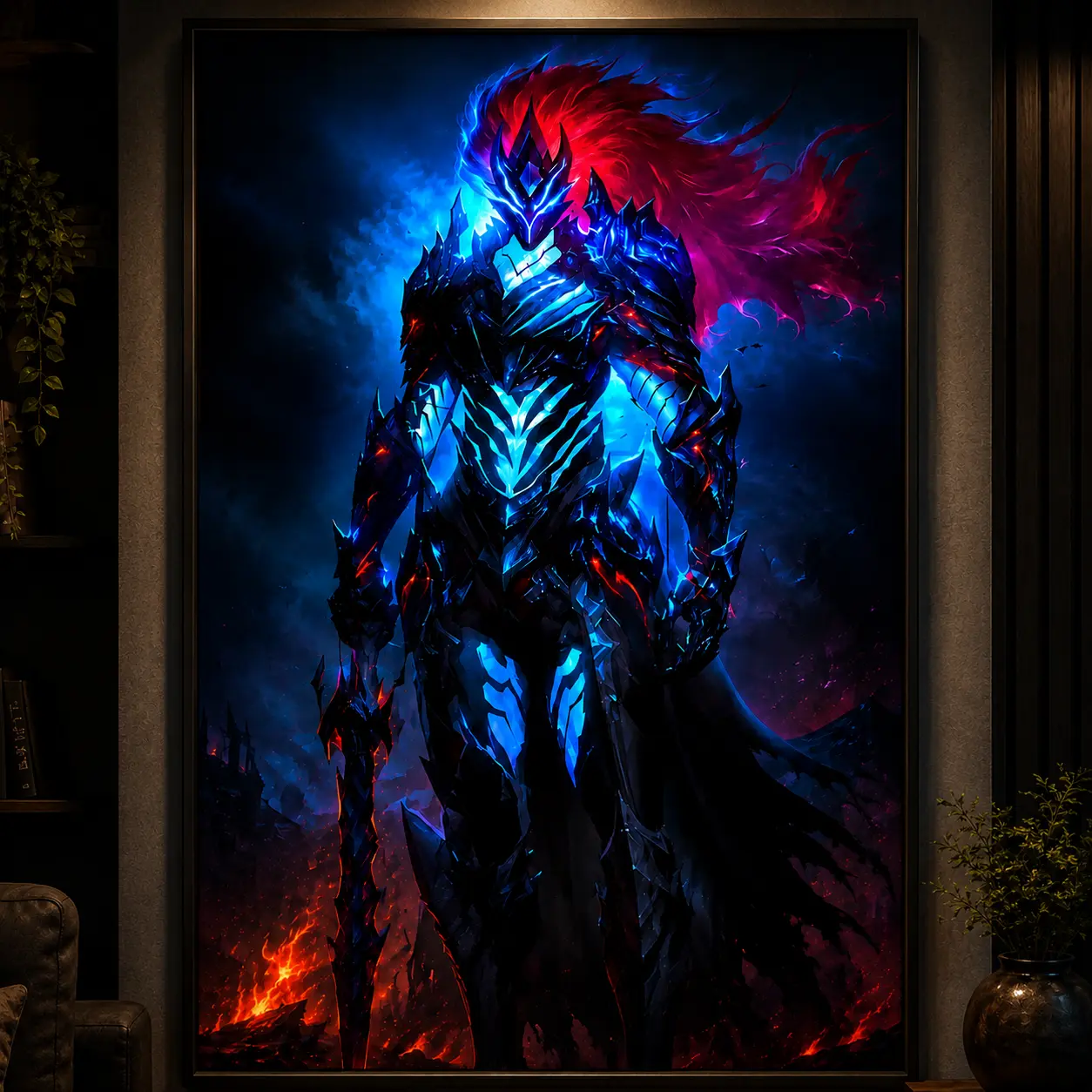 Igris Solo Leveling Metal Poster, Anime Shadow Warrior Art Print, Dark Fantasy Manga Style Wall Decor, Custom Size Artwork for Bedroom Gaming Room Office, Gift for Anime Fans