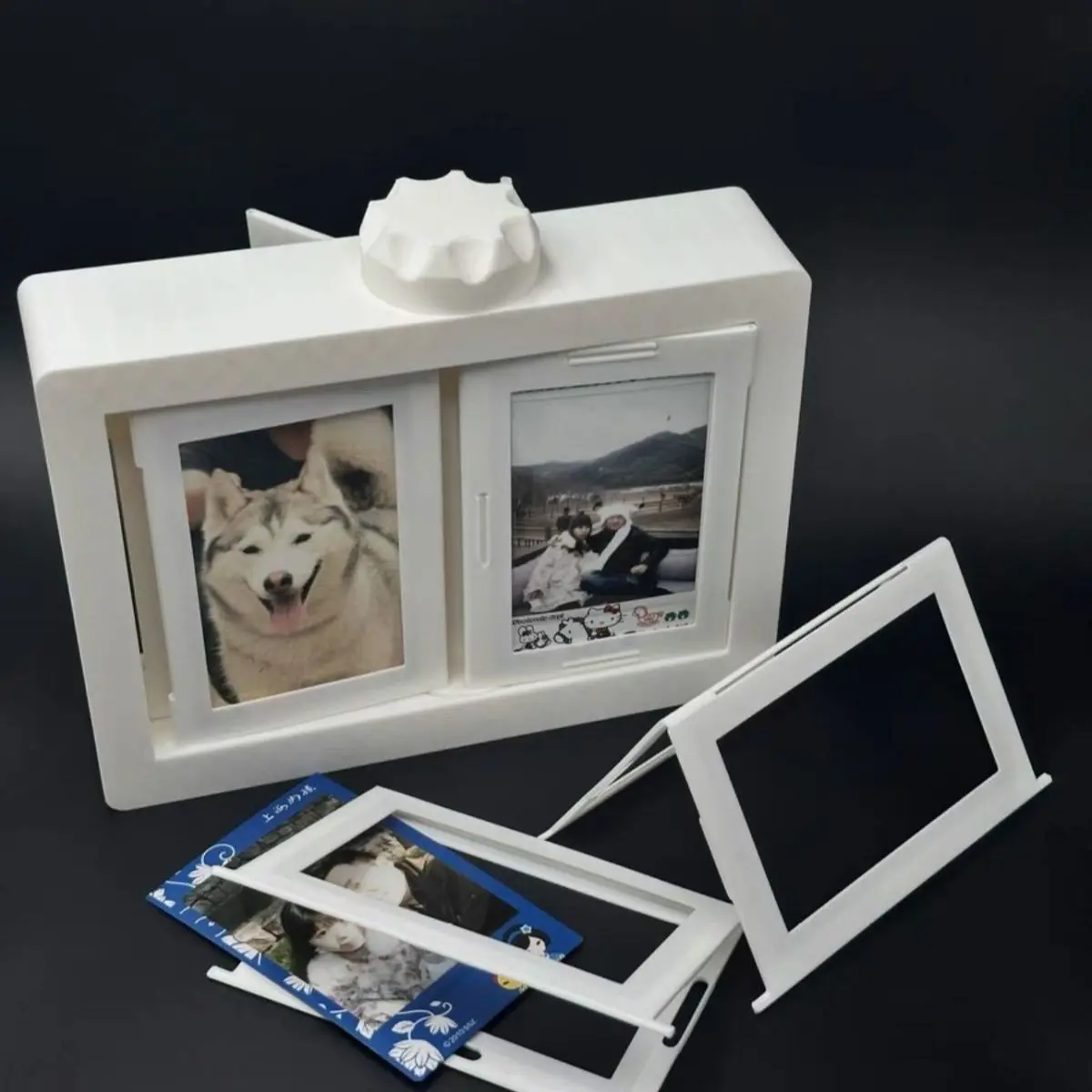 Rotating Album Stand, Empty Photo Frame, Creative Desktop Decor, Holiday Gift, Memory Keeper, No Photos Included, Bedroom Use