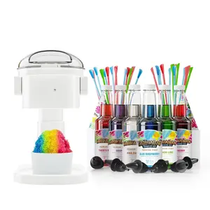 S700 Snow Cone Machine Kit with 6 - 16oz. Syrups: Cherry, Grape, Blue Raspberry, Tiger's , -Lime, Pina Colada, 25 Snow Cone Cups, 25 Spoon Straws, and 6 Pouring Spouts