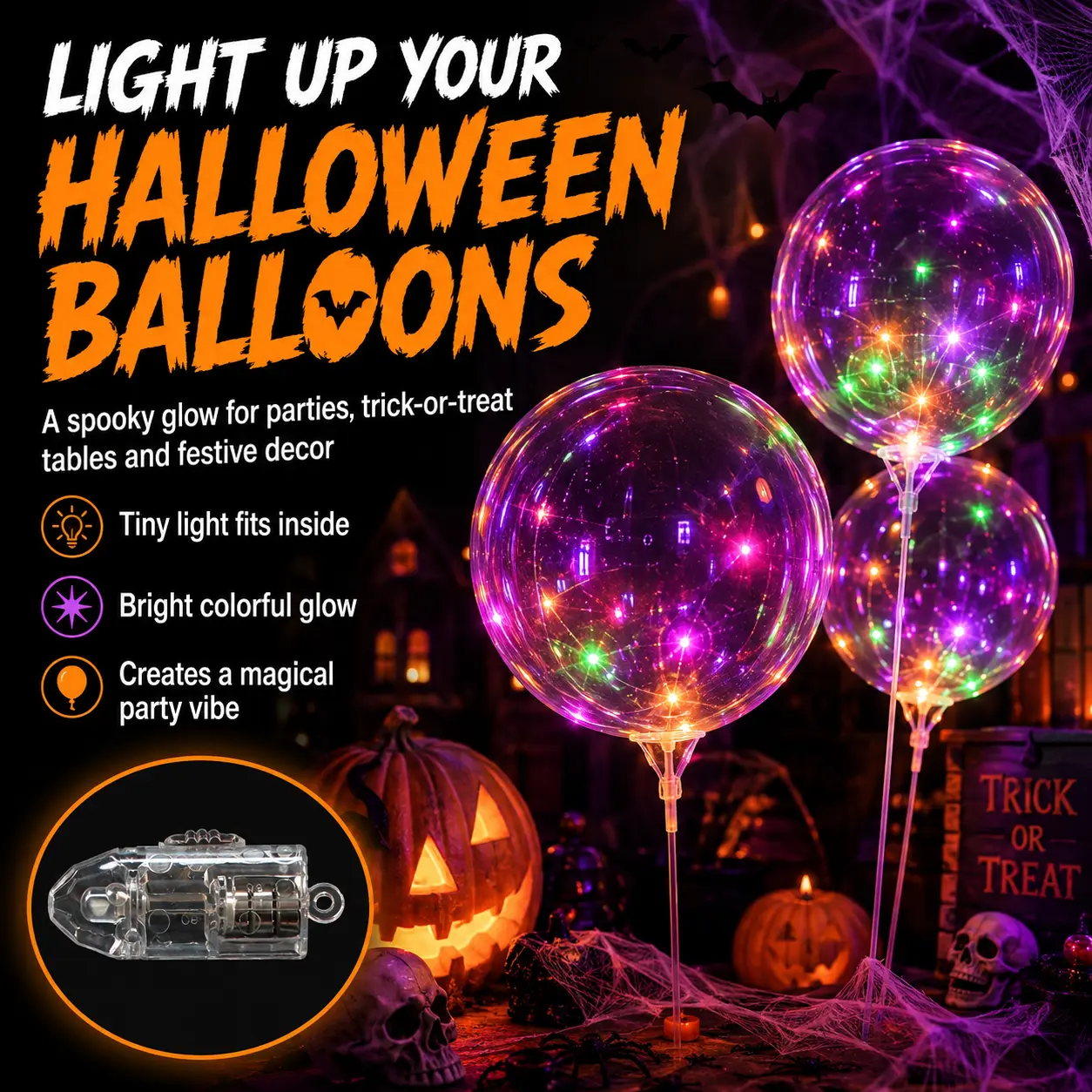 Mini LED Balloon Lights, Multicolor Glow Balloon Lights for Party Decorations, Tiny Light Up Balloon Accessories for Weddings, Birthdays, Christmas, Halloween & Events