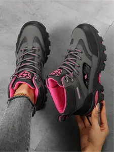 Women's Non Slip High Top Hiking Boots Waterproof Outdoor Trekking Shoes Thick Sole Walking Sneakers