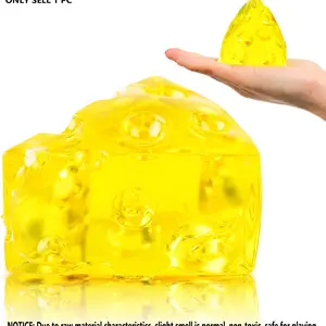 Cheese Squeeze, Soft Stress Relief Squishy, Realistic Cheese Fidget for Desk, Office, Travel and Everyday Relaxation for Adult