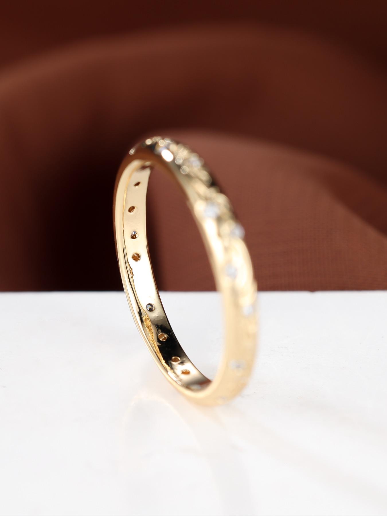 Women's Elegant Floral Engraved Ring with White Cubic Zirconia Decoration, Cubic Zirconia Rings, Beautiful Rings, Exquisite Trendy Ring, Fashionable Jewelry for Women As Engagement Wedding Jewelry, Wedding Promise Rings