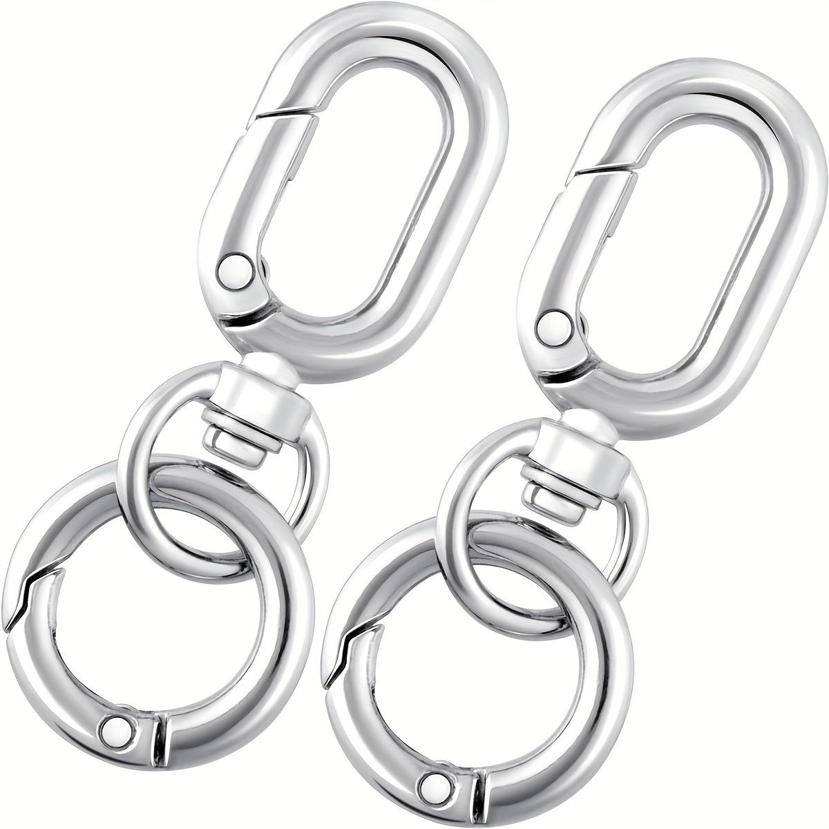 Stylish Zinc Alloy Oval "Egg" Buckle — Metal Toggle Clasp, Egg-Shaped Interlocking Link, Open Spring-Loaded Hook