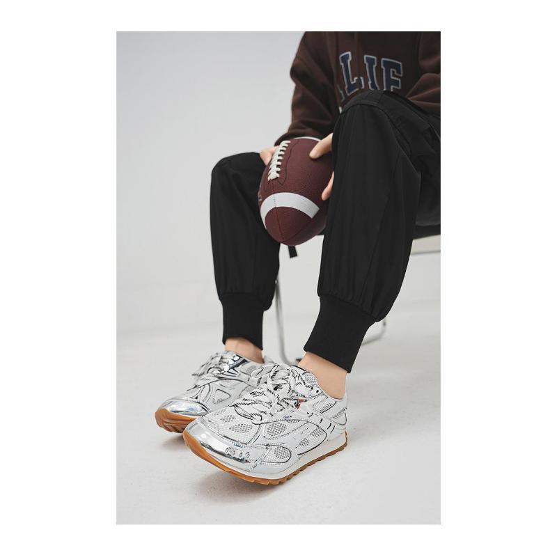 Retro Men's Casual Sneakers – Breathable Microfiber & PVC, Non-Slip Rubber Sole, Lace-Up Low Tops, All-Season Comfort for Walking & Daily Wear, Plus Size Options