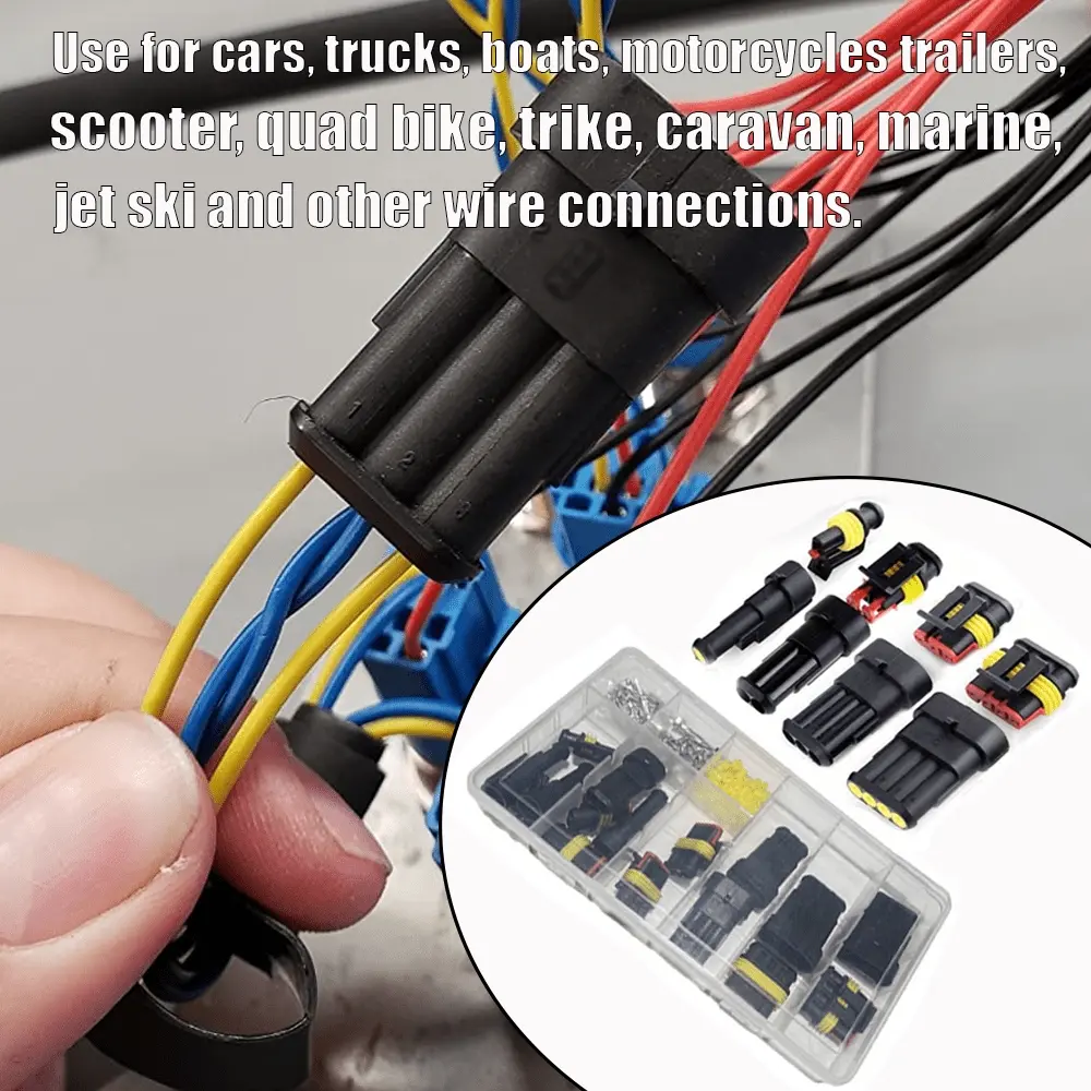 96pcs automotive wiring harness terminal connectors set, line maintenance tool, sealed connector, applicable harness connector set, wire connection of interior decoration, modification and maintenance utility.