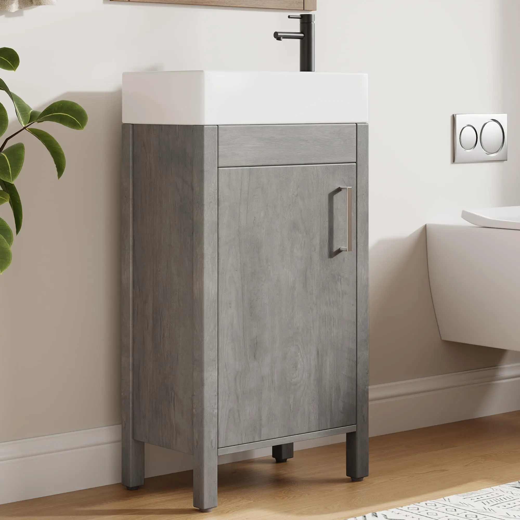 GARVEE 16" Bathroom Vanity with Sink Small Space Waterproof Foot