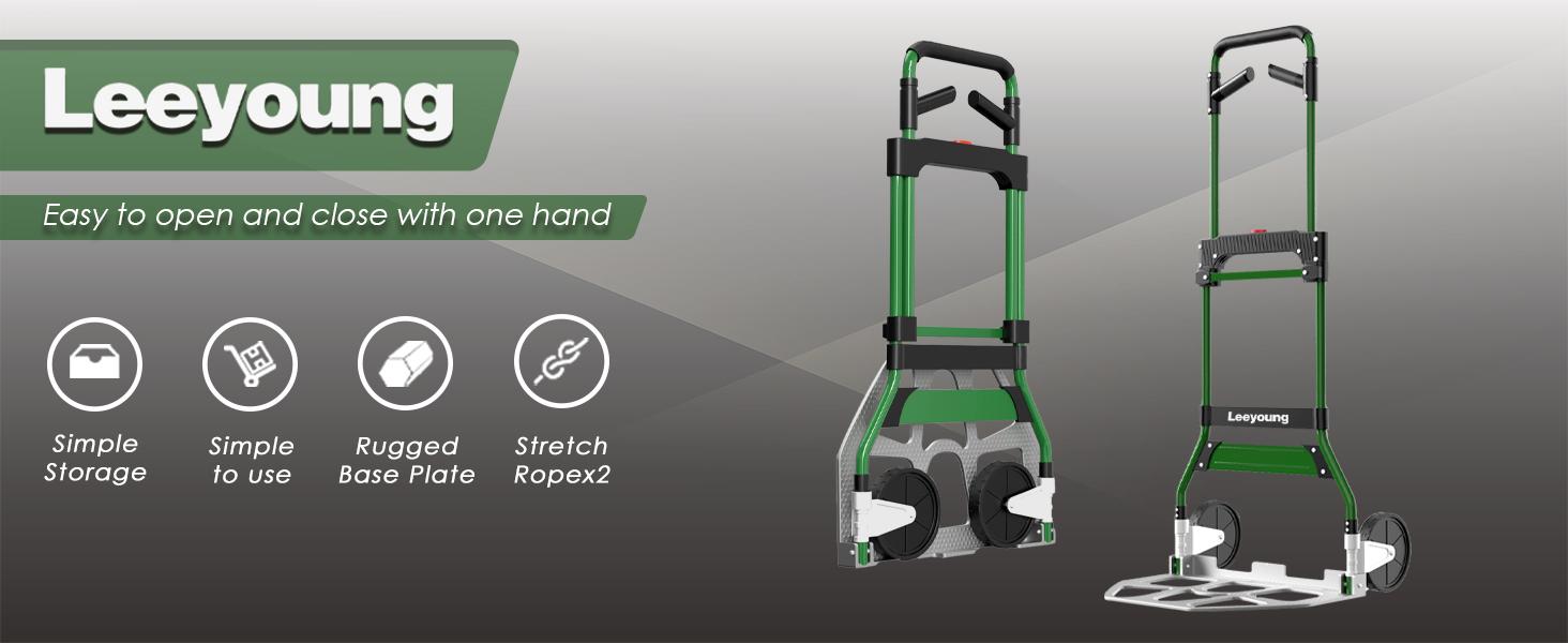 Folding Hand Truck Dolly Cart 375lb,Aluminum Wheel Bracket & Aluminum Dolly Cart, Indoor/Use