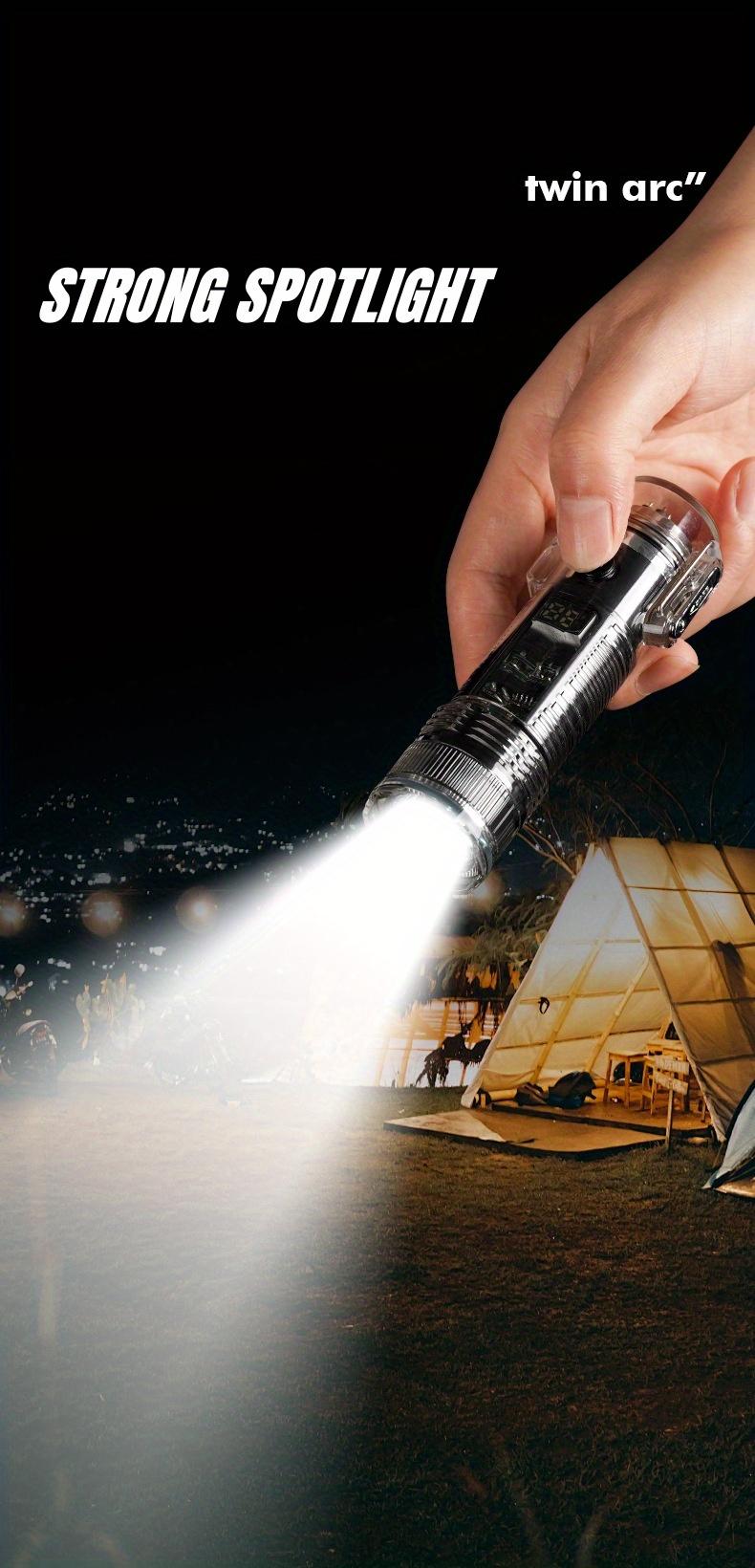 Windproof USB-C Rechargeable Lighter with Flashlight, Fast Charging,Compact & Portable for Camping, Hiking, Travel - Ideal Outdoor Survival, Gifts for Men, Electricians, Mechanics - Safe Flameless Plasma Ignition, Camping Gear