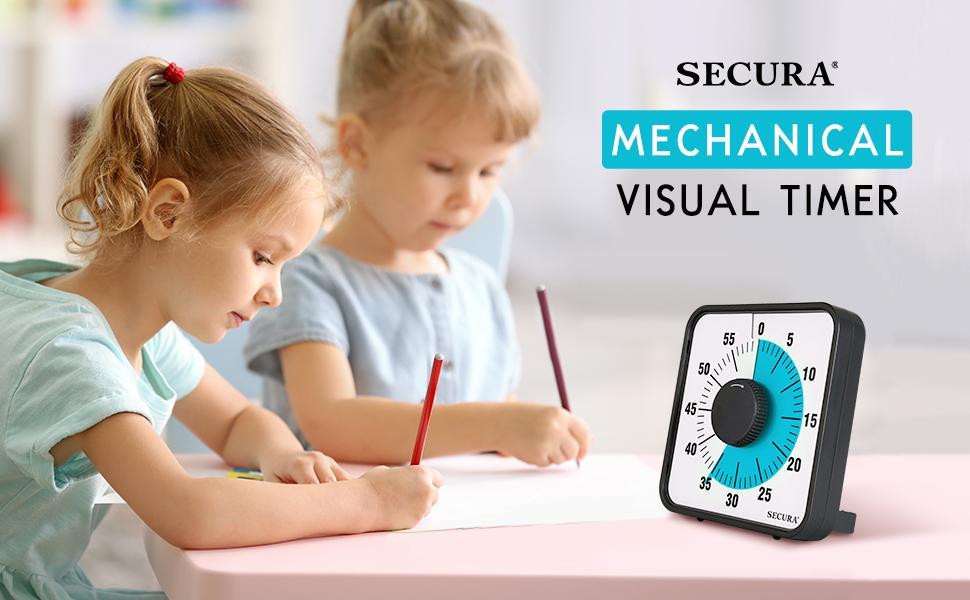 60-Minute Visual Countdown Timer, 7.5-Inch Oversize Classroom Visual Timer for Kids and Adults, Durable Mechanical Kitchen Timer Clock with Magnetic Backing (Blue)