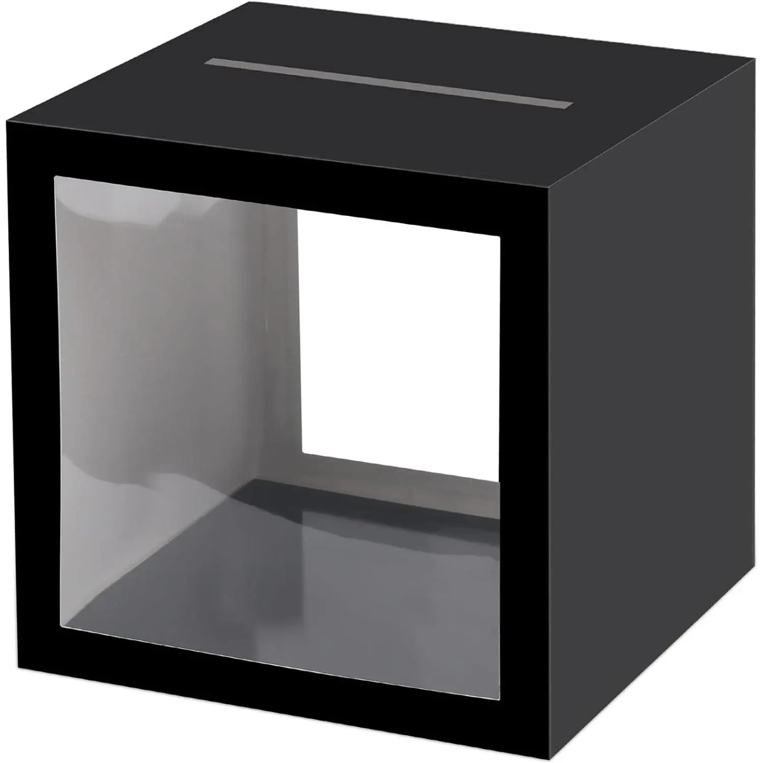 Wedding Card Box - Transparent Synthetic Cube Reception Box, Modern Home Decor Cardboard Holder for Wedding Reception, Graduation Parties