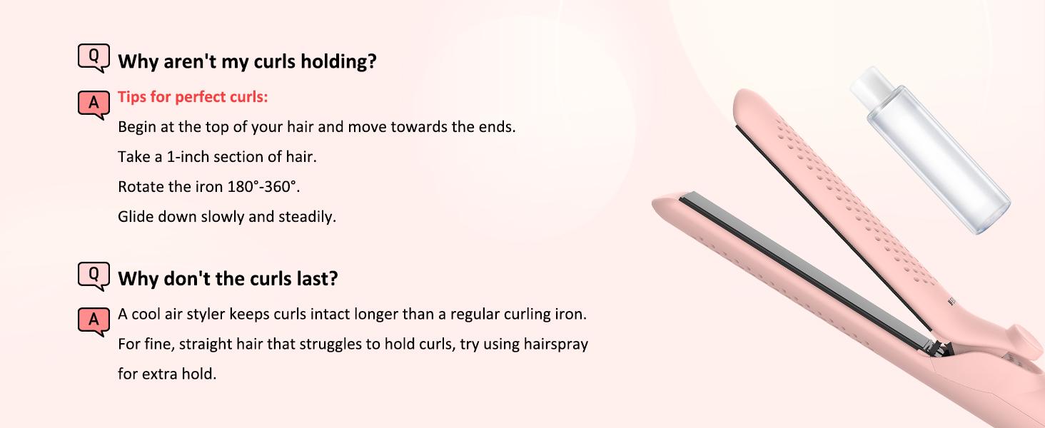 360°     Airflow Styler – 1 Inch 2-in-1 Hair Straightener & Curler with Vented Cool Air for Style Locking, Extra Long Flat Iron, Dual Voltage for European Travel