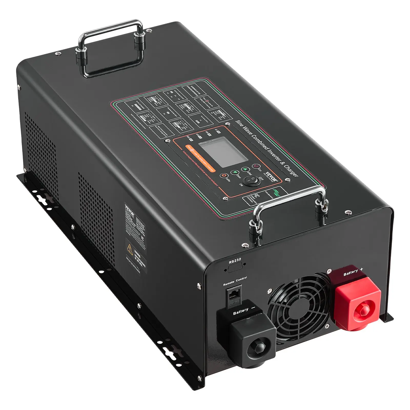 VEVOR Pure Sine Wave Inverter Charger, 6000 Watt, DC 48V to AC 120V Power Inverter with LCD Display, Remote Control, Solar Inverter for Off-Grid Solar RV Boat Home, Compatible with Various Batteries