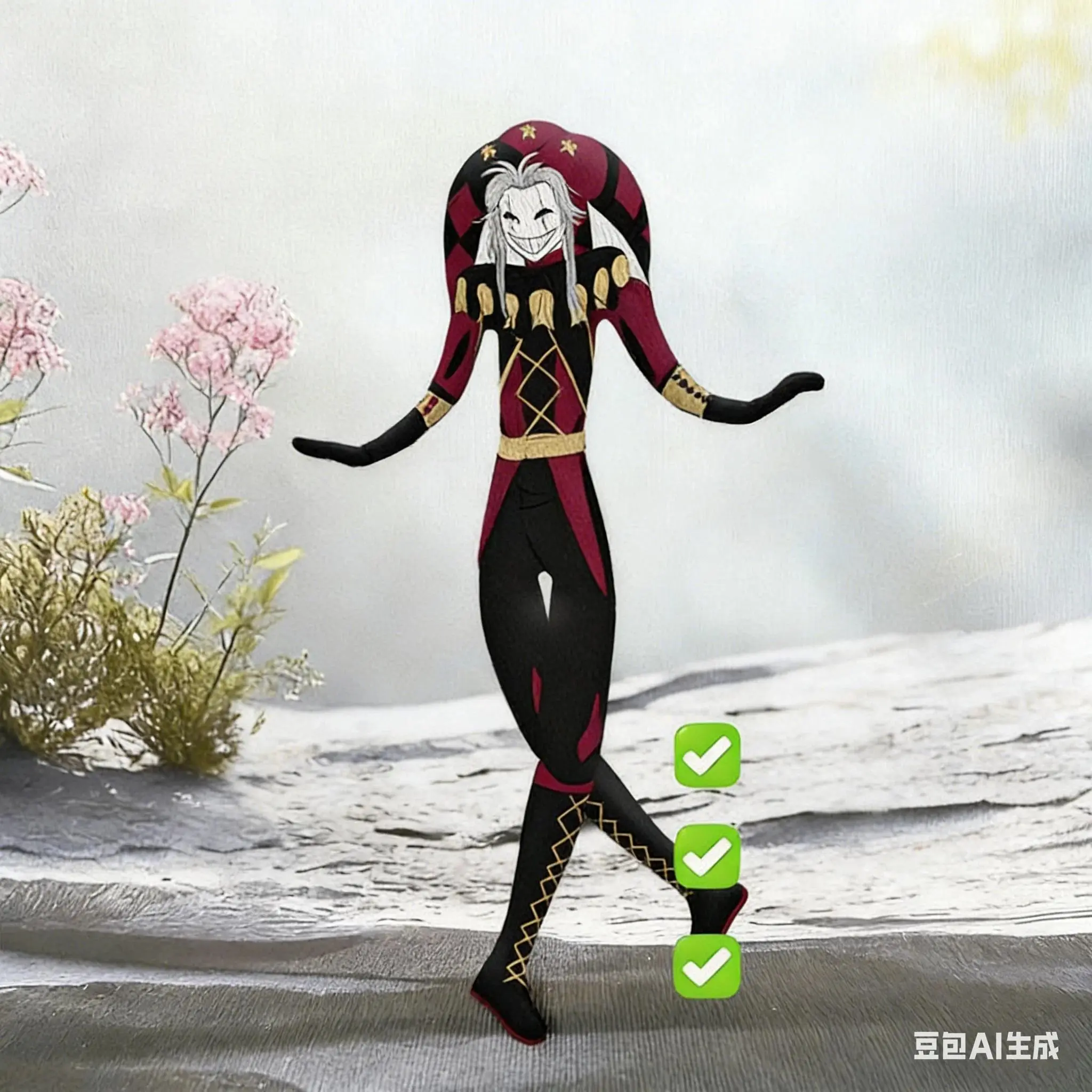 28cm Customized The Circus Pierrot Harlequin Stuffed Doll Twistable Shape  Skeleton Movable Limbs Plush Mouse Figure Room Decor