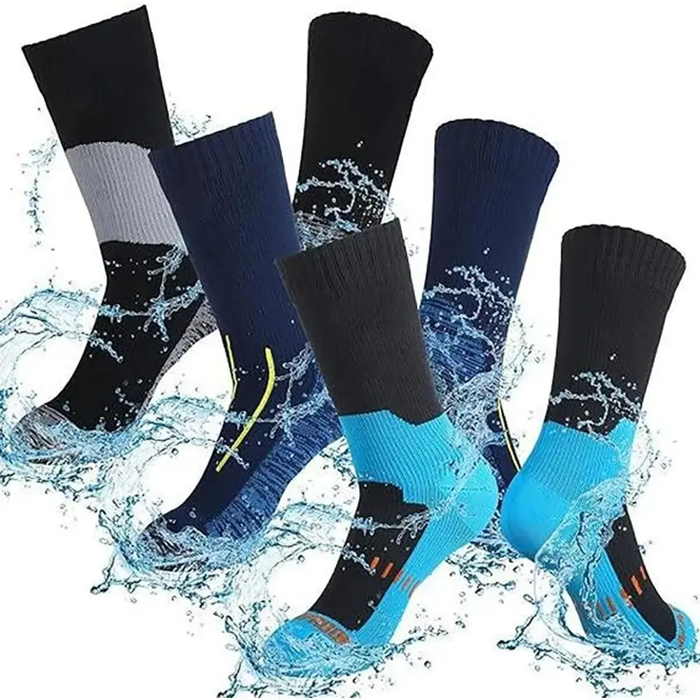 3 Pairs Waterproof Socks Hiking Walking Outdoor Activities for Men and Women Unisex Ankle Length Running Socks Anti-wear Outdoor Sports Socks with DexDri Inners & 3-Layer Stretch Technology swim  goggles Volleyball Gear compressionsocks grip socks