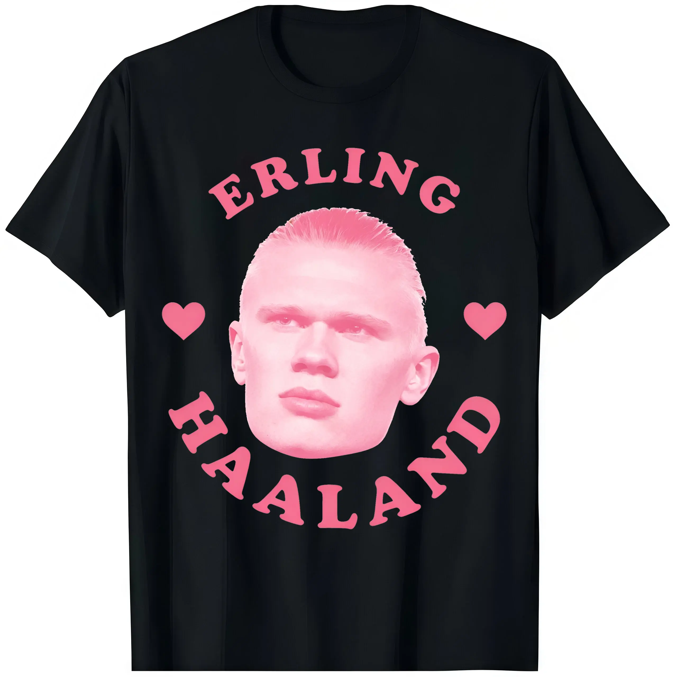⚽💗 Pink Erling Haaland Funny Soccer Graphic T-Shirt – Unisex Casual Football Fan Tee
