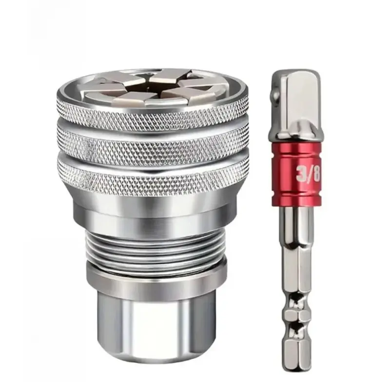 2PCS Adjustable Socket Wrench Set 3/8" Drive Multi-Function Hex Wrench Adapter Kit Impact Grade 10-19mm Range Socket Adapter