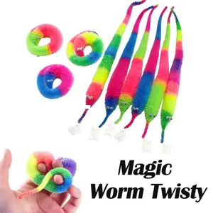 New Funny Props Twisty Magic Worm Trick Toy For Kids Caterpillars On A Invisible String Children Party Game Favor Gift