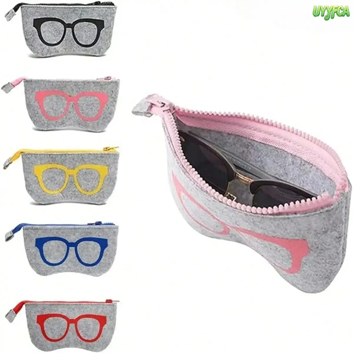 5-Pack Portable Felt Zipper Eyeglass Pouch, Soft Shock‑Absorbent Sunglasses Storage Case, Lightweight Portable Protective Eyewear Bag For Travel, School, Office, Sports And Daily Outdoor Use,back to school,back to school haul