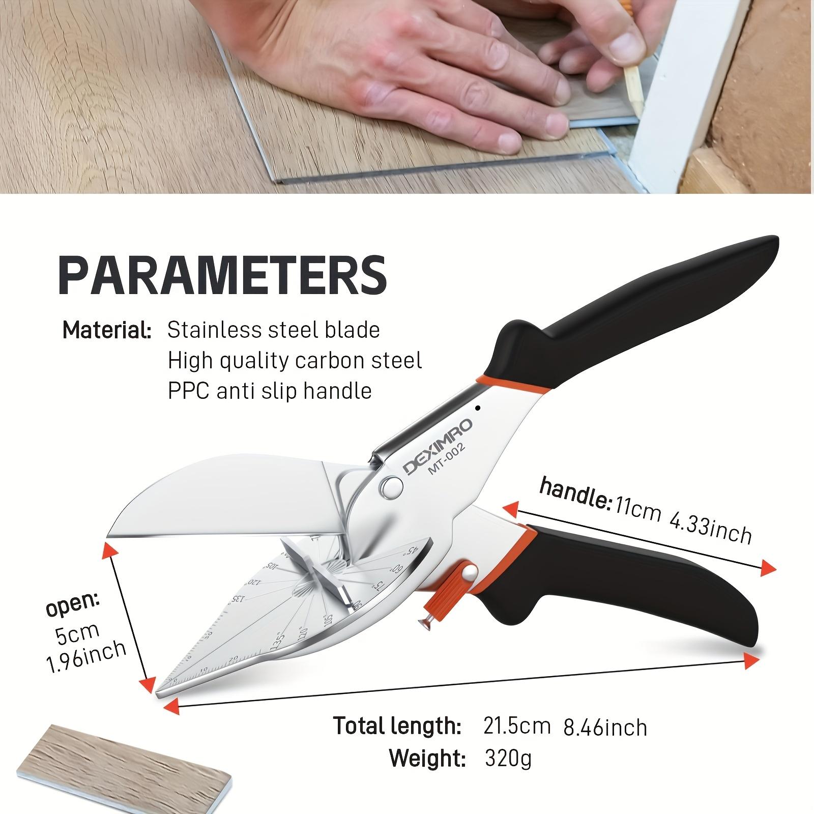 Miter Shear for Trim – Adjustable 45 °   to 135 °   Angle Cutter for Moulding, Quarter Round, Wood, PVC, and Plastic, Precision Cutting Tool with Replacement Blades, Easy to Use for DIY Home Improvement, Carpentry, Flooring, Baseboard Installation
