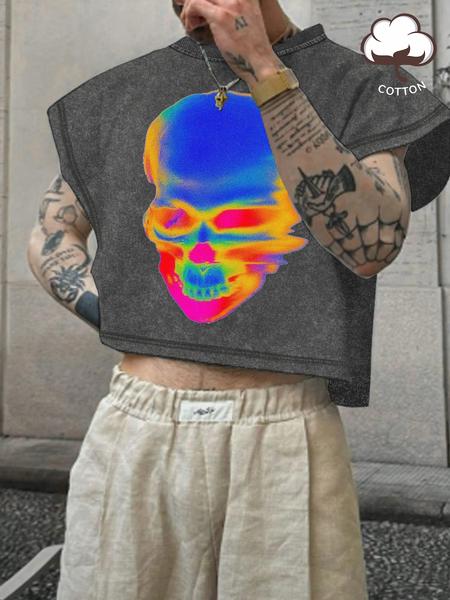 Men's Solid Color Crop Tank Top, Regular Fit Casual Sleeveless Round Neck Top for Summer, Fashion Men's Clothes for Daily Wear