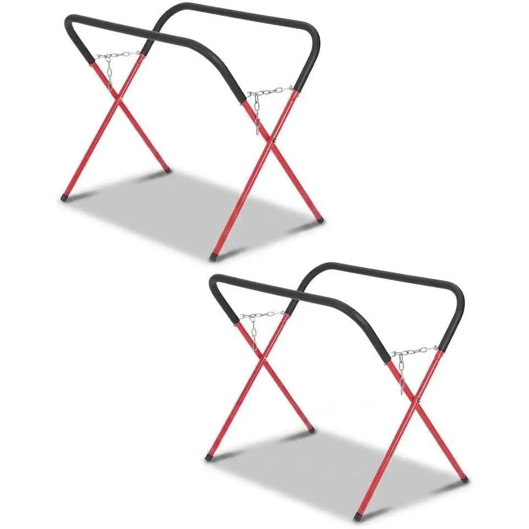 2 Pack Portable Folding Workbench 500 lbs Capacity Steel Work Stand for Automotive Standard & Bumper Repair, Non-Slip Rubber Feet