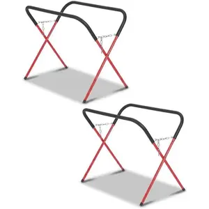 2 Pack Portable Folding Workbench 500 lbs Capacity Steel Work Stand for Automotive Standard & Bumper Repair, Non-Slip Rubber Feet