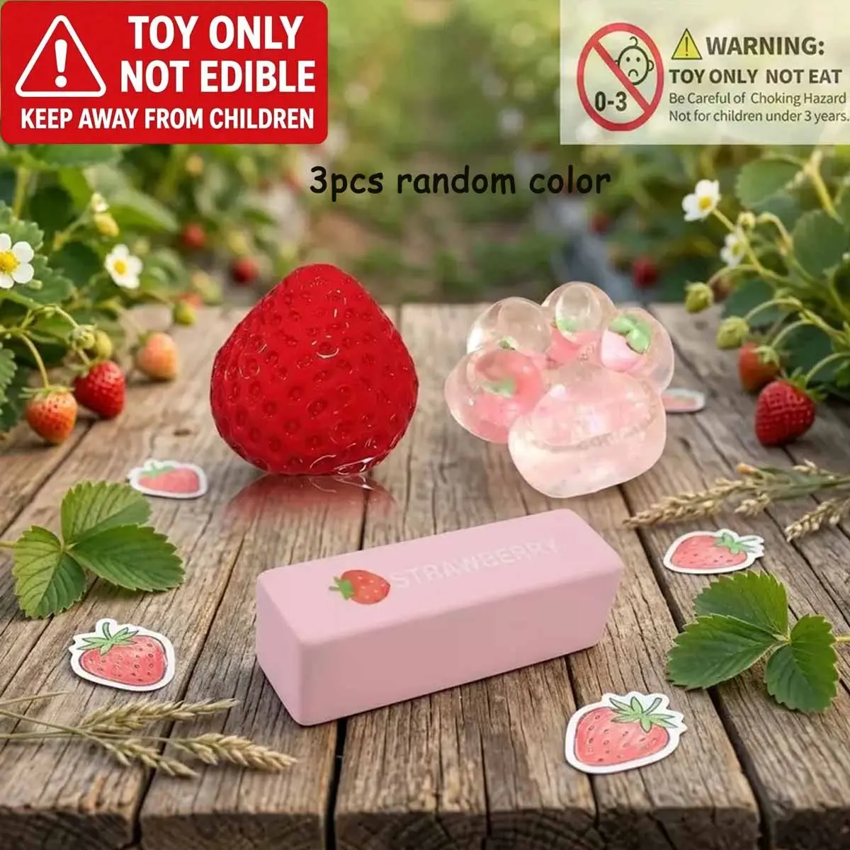 Strawberry Paw Squishy, Butter Stick, Bread Butter Squishy, Stocking Stuffers,Pink strawberry squishy butter, Slow Rising cheese Squishy，Stress Balls，Stress Relief & Fidget for ADHD,Party Favor Gift