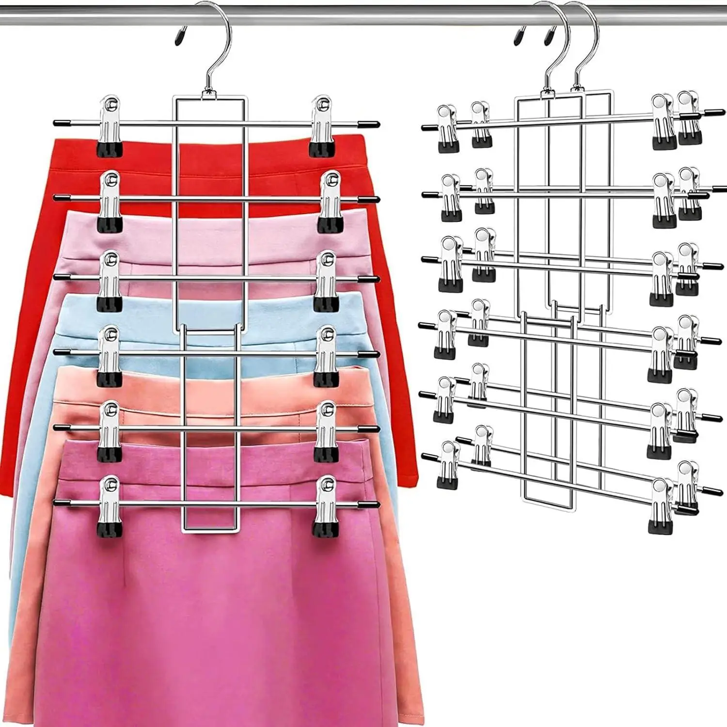 Multi-functional trouser rack Multi-layer space saving trouser jacket rack skirt clip underwear storage