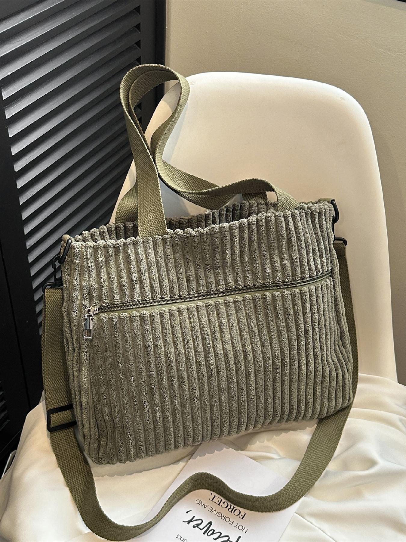 Summer 2025 New Arrival Women's Preppy Minimalist Tote Bag As Gift, Trendy Large Capacity Shoulder Bag, All-match Shoulder Bag for Daily & School Use, Clean Girl Commuter Bag for Teen Student, Valentine's Day, Gift, Everyday Bag