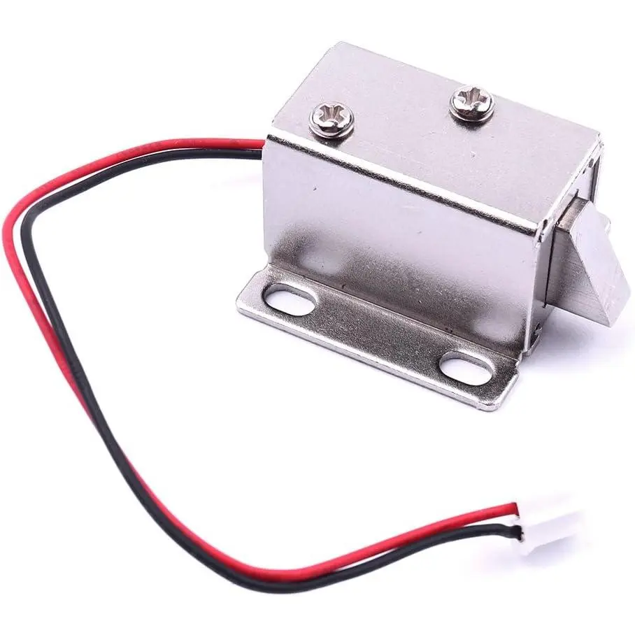 Electromagnetic Solenoid Lock,Mini DC 12V 0.43A Door Drawer Tongue Down Slim Design Assembly  Lock for Cabinet Door Drawer,27X29X18mm
