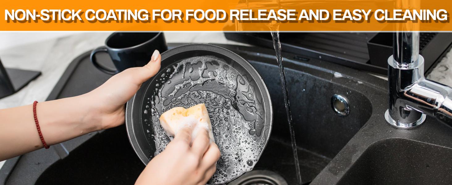 12PCS Nonstick Bakeware Set, Non-Toxic Carbon Steel Baking Pans Set with Wider Grip, Includes Roasting Pan, Cookie Sheet, Cake Pans, Muffin Pans, Cooling Rack, Oven Mitts, Easy Release