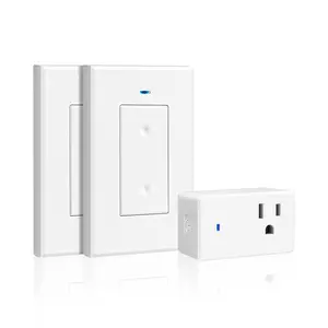 Remote Control Outlet  Light , Expandable and Removable Remote Outlet  Kit for Lamps, Fan,  Appliance, 100ft RF Range, FCC Listed (2 Controllers + 1 Outlet) W08RC2106