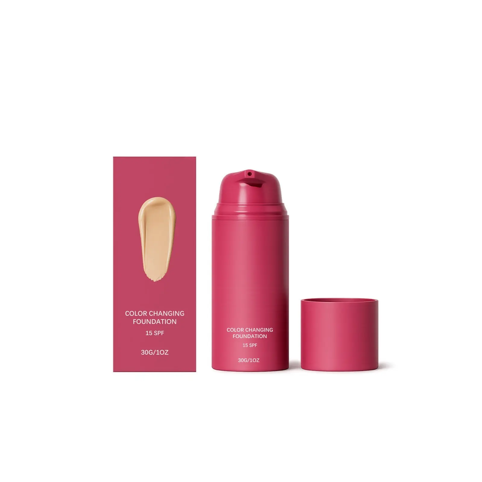 Natural Color Temperature Adjusting Foundation Liquid (30g), Liquid Base Makeup, Smooths Skin Tone, Soft Natural Makeup, Long-Lasting Shine, Portable, Multi-Scene Use