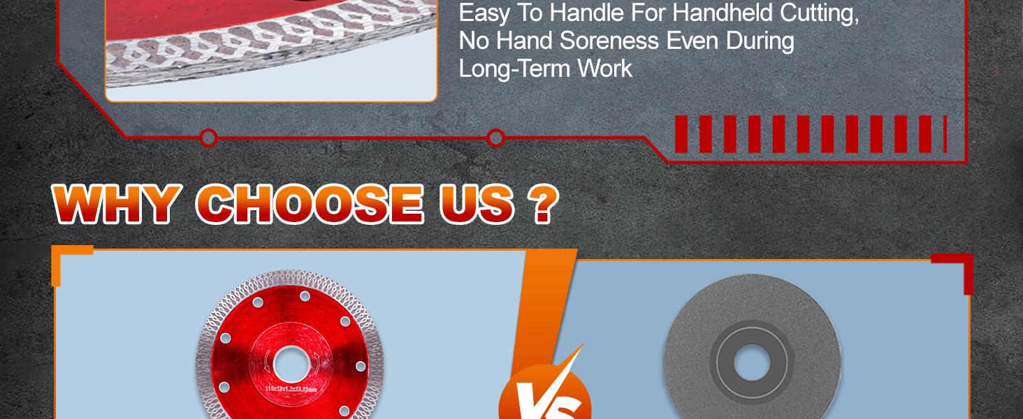 4-1/2" Super Thin Diamond Blade for Ceramic Porcelain Tile, Indestructible Disc for Tile Cutter & Angle Grinder