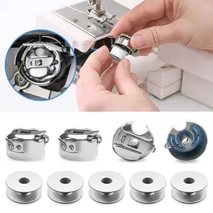 6pcs/set Bobbins and Bobbin Case, Industrial Sewing Machine Accessories for Quilting, Crocheting, Art Project, Crafting, Embroidery, Sewing Work, Embroidery Work