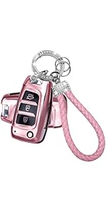 Fob Cover fit for Hyundai Venue Kona SE Santa Fe SE Tucson Key Cover Case Key Holder TPU Key Protector 3 Buttons Red