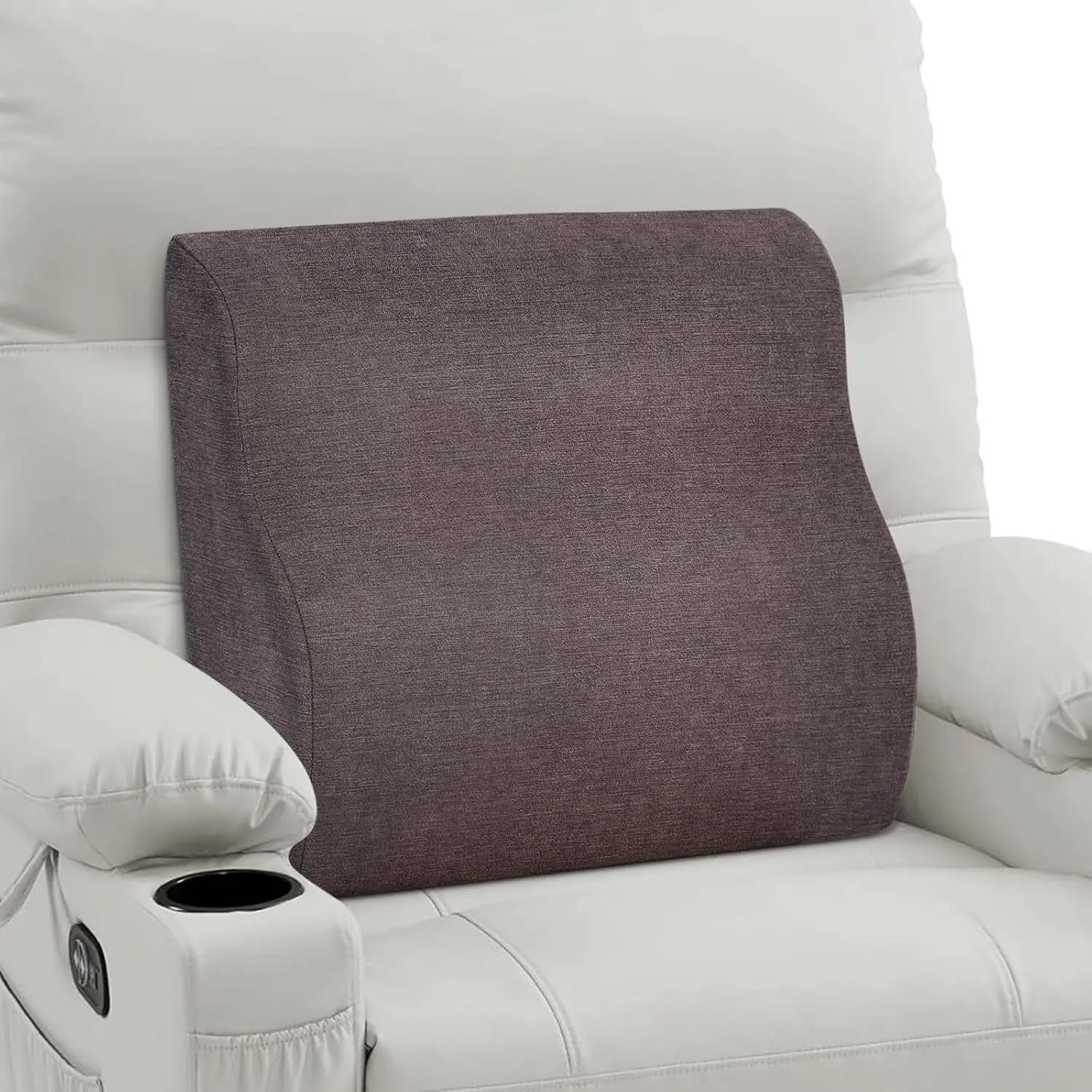Recliner Seat Support Pillow with Gel Memory & Synthetic Fiber, Washable Cover Couch Lower Cushion, Brown