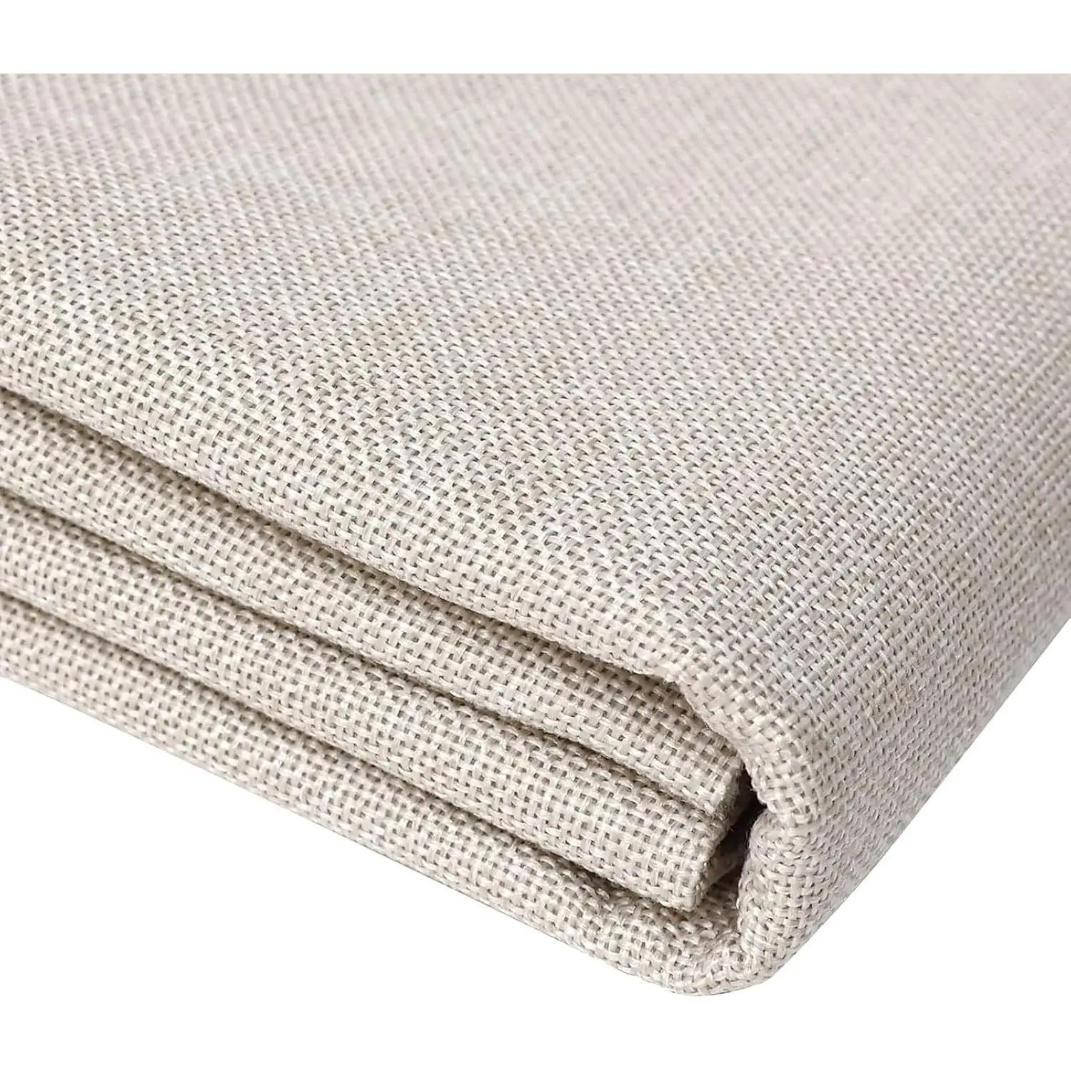 Heavyweight Plain Linen Fabric 80x57 Inches - 1.2mm Thick Solid Beige Linen Texture Material for Sewing, Clothing & EmbroideryGift