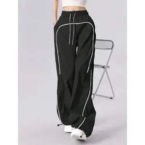 Christmas GiftWomen's Loose Fit Sweatpants Sweatpants Dance Studio Pants Y2K Elastic Waist Jogging Sweatpants Wide Leg Sweatpants Parachute Pants Streetwear Warm ClearanceNew Year Warm Thermal