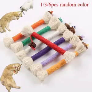 Cat Chew Knot Toy Bite Rope Double Knot Cotton Rope Funny Kitten Toy Bite Resistant Interactive Teeth Cleaning Cat Toy Supplies