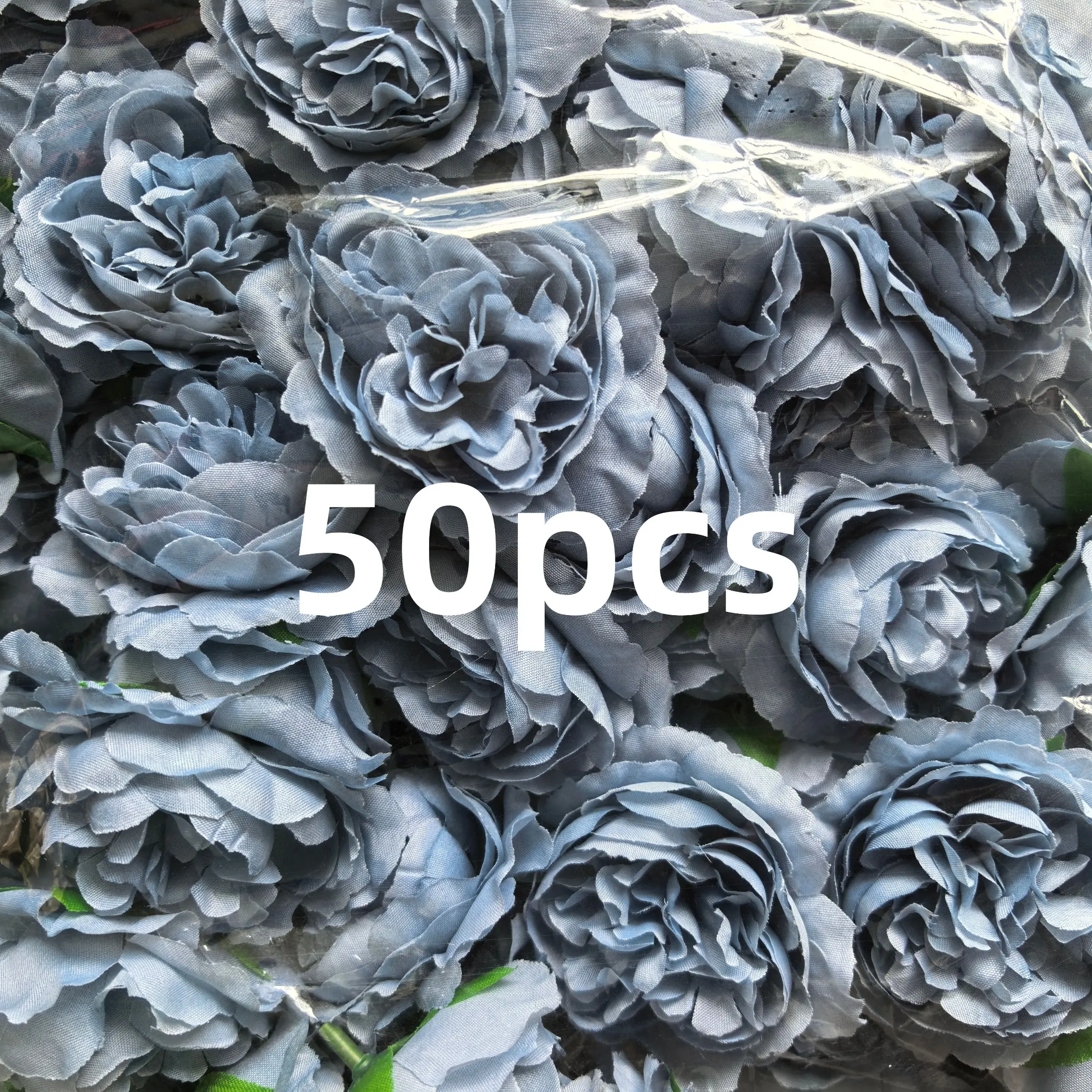 50 Artificial Peony Flowers, Mist Blue, Decorative Artificial Flowers, Stemmed Realistic Decor, Wedding, Cake, Home, Table Centerpiece, Fall, Desk, Garden, Gift
