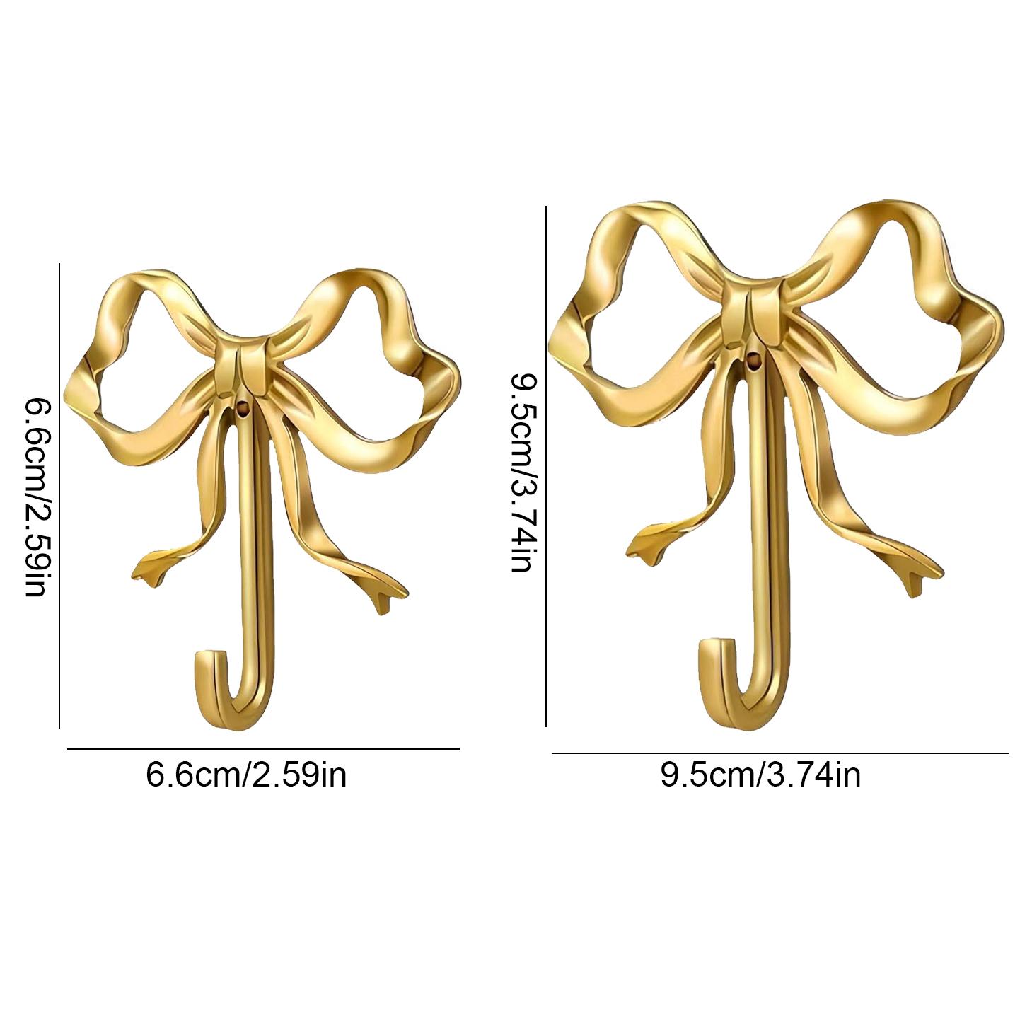 Bow-knot Design Wall Hook, 2/4 Counts/set Exquisite Decorative Wall Hook, Towel Hook, Home Organizer for Bedroom Bathroom Living Room Kitchen