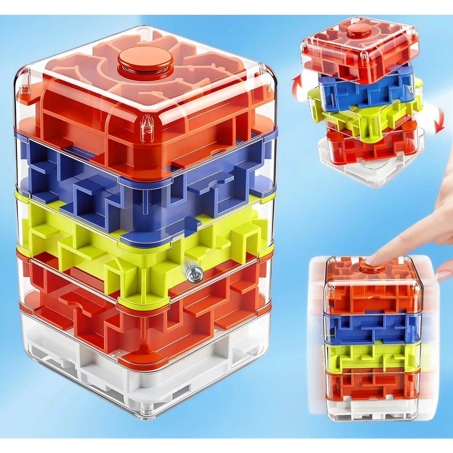 2‑in‑1 Maze Cube Fidget Spinner ✨   Dual Fidget Toy For Kids Adults Stress Relief