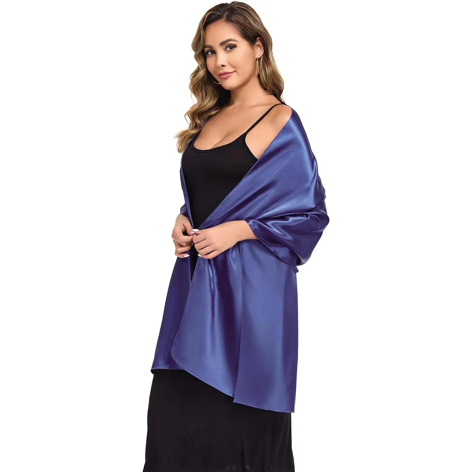 Shawl Wraps for Evening Satin Women Wedding Guest Shawls | Silky Satin Shawl Wraps for Women, Lightweight Scarf Elegant Shawl, Keeps Warm in Cool Outdoor Evening Occasion